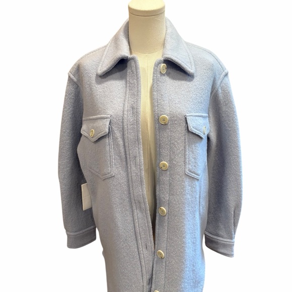 Aritzia | Wilfred Free | Merino Wool Shacket | Light Blue/Grey | Size XS | NWT ✨ - Picture 3 of 15